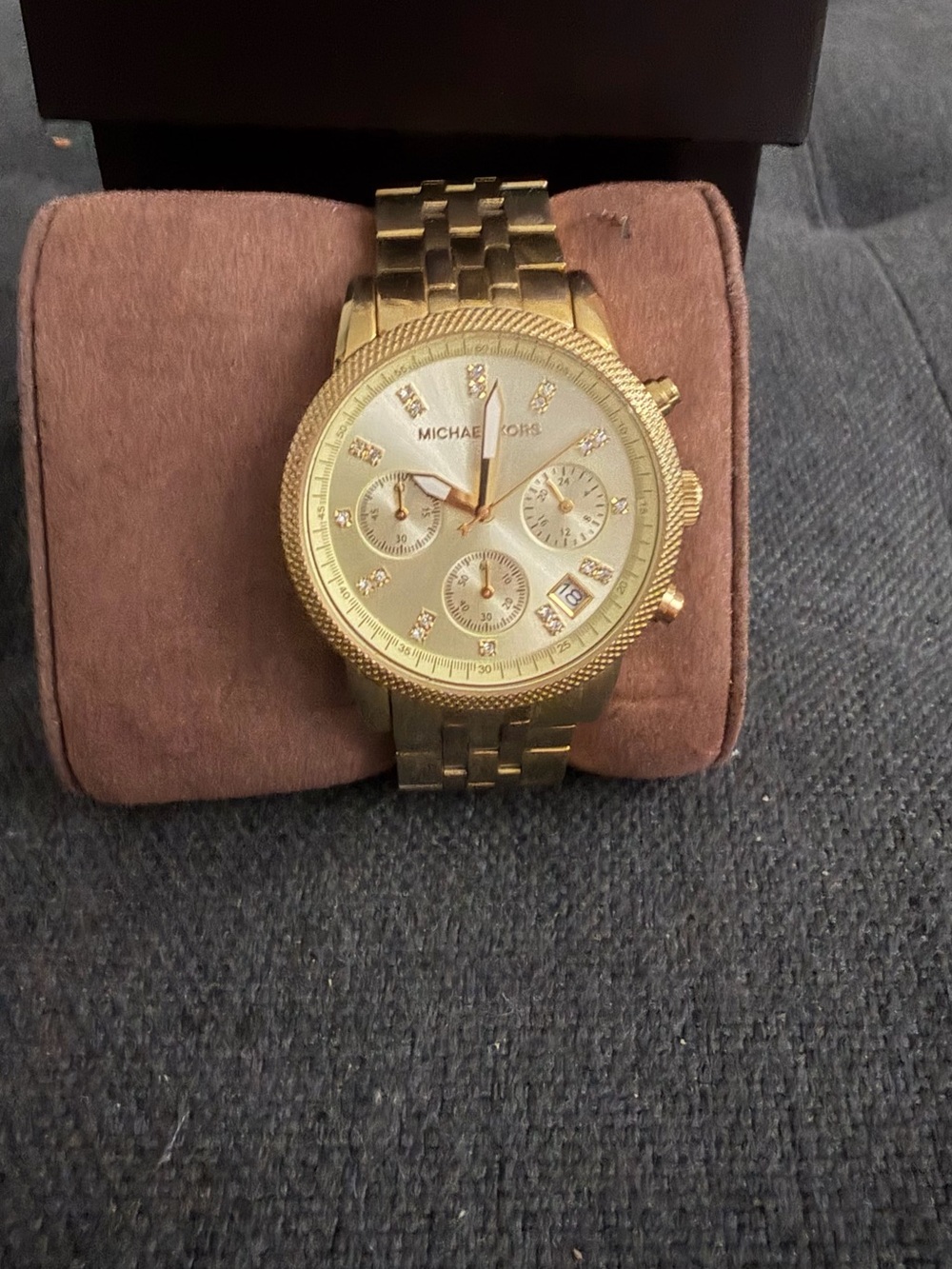 Michael Kors Gold-tone Bracelet Chronograph Watch with Crystal Markers - Picture 2 of 4